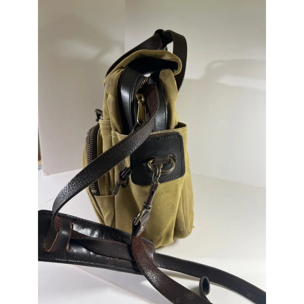 Filson 258 Rugged Twill Padded Briefcase Computer Bag Canvas Leather OtterGreen